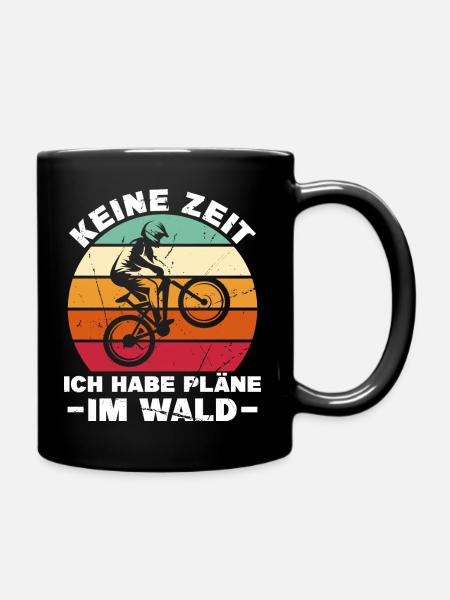 Radsport Mountainbike MTB Mountainbiker - Tasse einfarbig - Schwarz