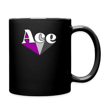 Retro Ace Pride Asexueller Regenbogen Verbündeter LGBT - Tasse einfarbig - Schwarz - Rechts