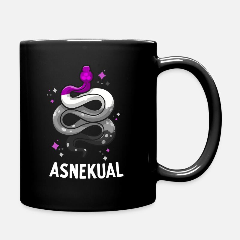 Asnekual Funny Asexual Pride Schlange Ace Pride Flagge - Tasse einfarbig - Schwarz