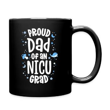 Proud Dad Of An NICU Grad NICU Graduate Father - Full Colour Mug - black - Right