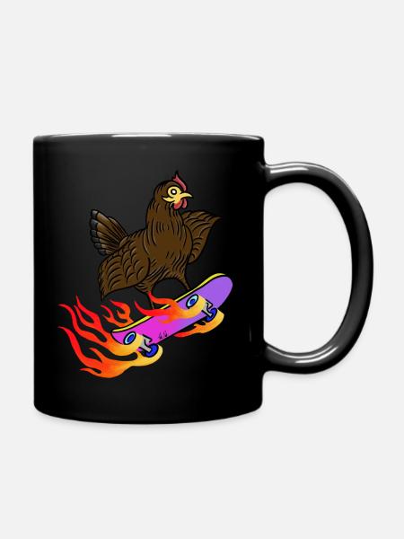 Hen skater - Full Colour Mug - black