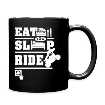 Eat Sleep ride - Full Colour Mug - black - Right