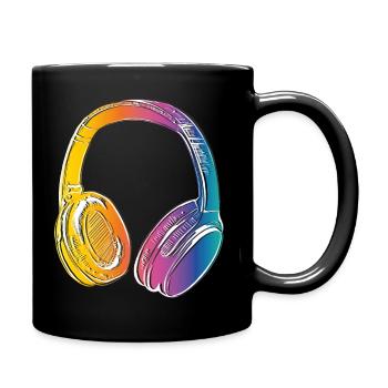 Gay Pride Month LGBT Shirt LGBTQIA+ Kophörer Musik - Tasse einfarbig - Schwarz - Rechts