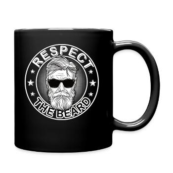Respect the Beard 3 Days Beard Upper Lip Beard - Full Colour Mug - black - Right
