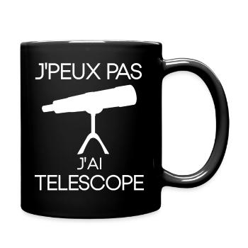 Je peux pas j'ai télescope cadeau astronomie homme - Mug uni - noir - Droite