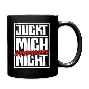Juckt mich überhaupt nicht. 😋 Spruch. - Tasse einfarbig - Schwarz - Rechts