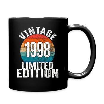 Year of birth 1998 Vintage Limited Edition Retro - Full Colour Mug - black - Right