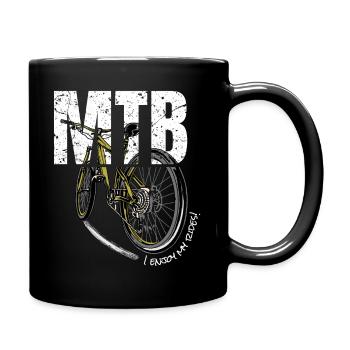 MTB - I enjoy my rides! - Tasse einfarbig - Schwarz - Rechts