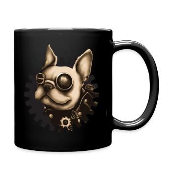 Steampunk Französischer Mobber - Tasse einfarbig - Schwarz - Rechts
