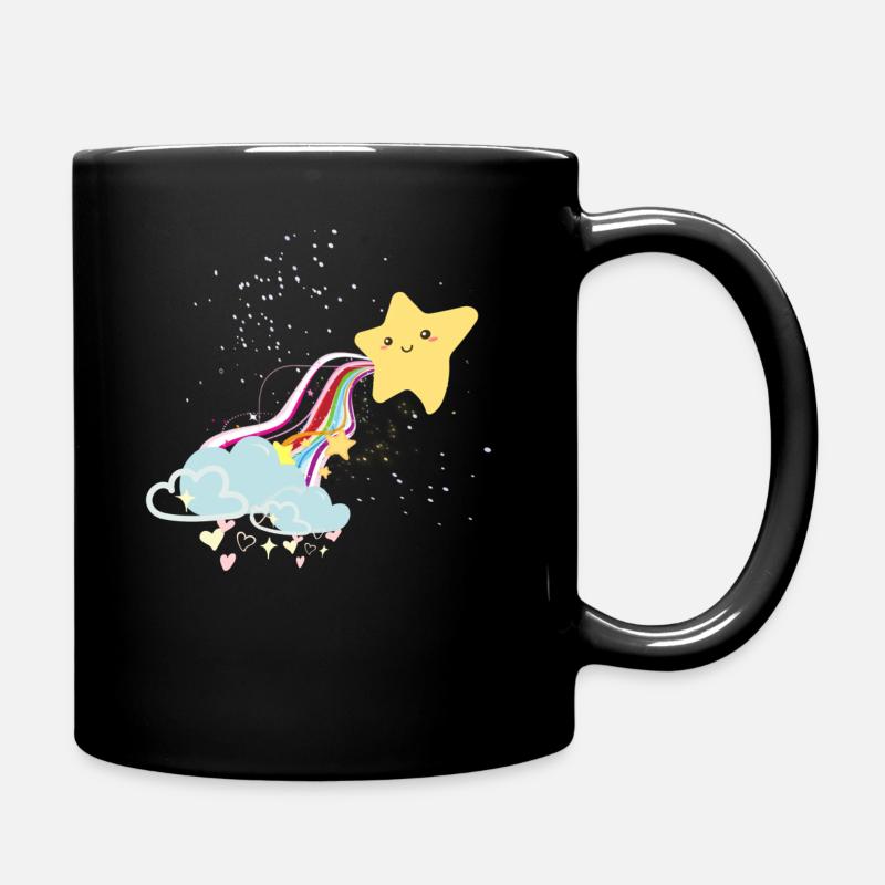 Happy star - Tasse einfarbig - Schwarz