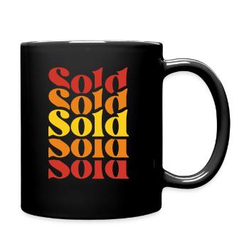 Verkauft Retro Immobilienmakler Team 70s Vintage - Tasse einfarbig - Schwarz - Rechts