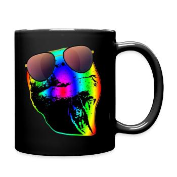 Schildkröte Sonnenbrille Schildkröten Regenbogen - Tasse einfarbig - Schwarz - Rechts
