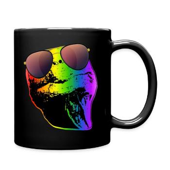 Schildkröte Sonnenbrille Schildkröten Regenbogen - Tasse einfarbig - Schwarz - Rechts