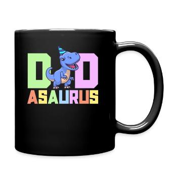 Papa Asaurus Dinosaurier Geburtstagsfeier TRex Matching - Tasse einfarbig - Schwarz - Rechts
