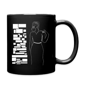 Weiblich Frau Silhouette Schön - Tasse einfarbig - Schwarz - Rechts