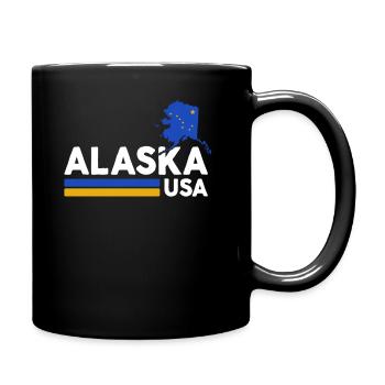 Alaska USA Shirt Alaskan Retro Vintage Home State - Full Colour Mug - black - Right