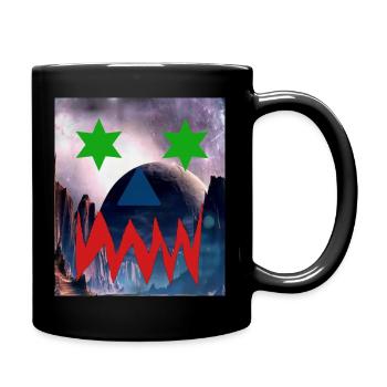 Gesicht im All - Tasse einfarbig - Schwarz - Rechts