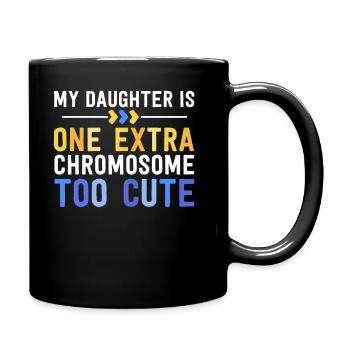 Family Down Syndrome Awareness for Dad Mom Extra - Full Colour Mug - black - Right