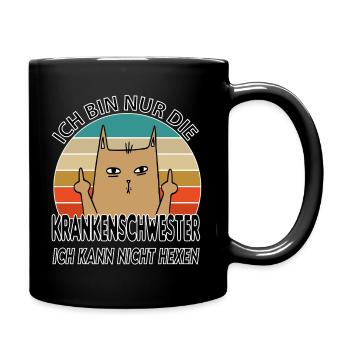 Krankenschwester - Tasse einfarbig - Schwarz - Rechts