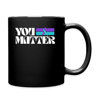 You Matter Suicide Prevention Awareness Ribbon - Full Colour Mug - black - Right