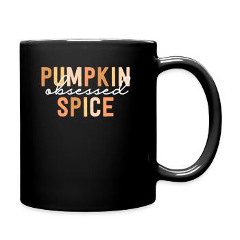 Pumpkin Spice Obsessed Coffee PSL Vintage Fall - Full Colour Mug - black - Right