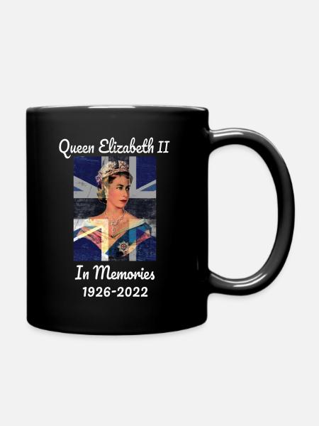 queen elizabeth 2 The Memories 1926 -2022 - Full Colour Mug - black