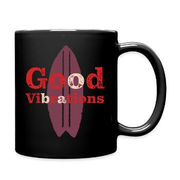 Good Vibrations, Surfing,Waves, Ocean, Stehpaddler - Tasse einfarbig - Schwarz - Rechts