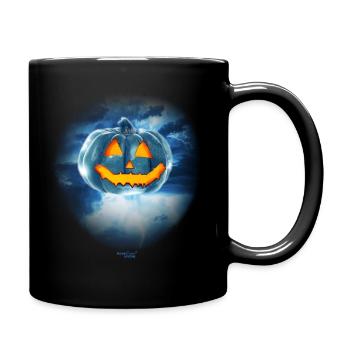 Halloween, Kürbis - Tasse einfarbig - Schwarz - Rechts