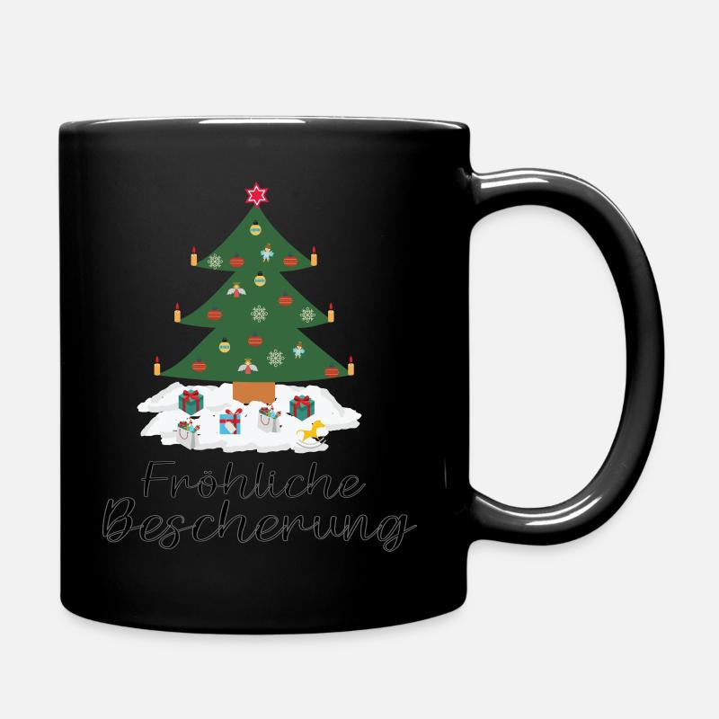 Fröhliche Bescherung - Tasse einfarbig - Schwarz