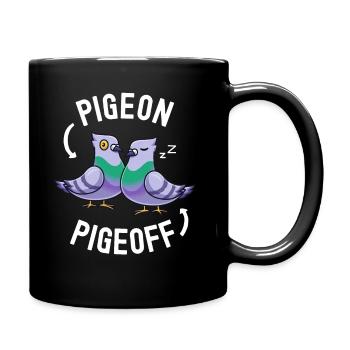 Pigeon Pigeoff Drôle Pigeon Pun Bird Lover Propriétaire - Mug uni - noir - Droite