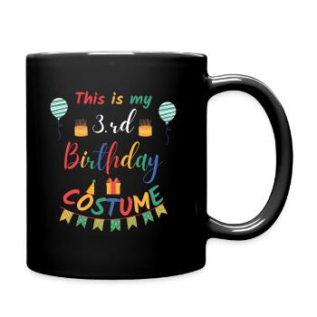 This is my 3rd birthday costume kids Halloween - Full Colour Mug - black - Right