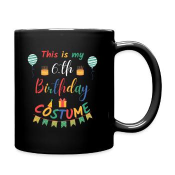 This is my 6th Birthday Costume Kids Halloween - Full Colour Mug - black - Right