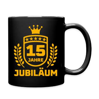 15 Jahre Jubiläum Geschenkidee - Tasse einfarbig - Schwarz - Rechts