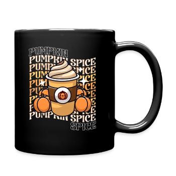 Retro Fall Pumpkin Spice Lover PSL Latte Vintage - Full Colour Mug - black - Right