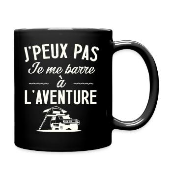Je peux pas je me barre à l'aventure van 4x4 - Mug uni - noir - Droite