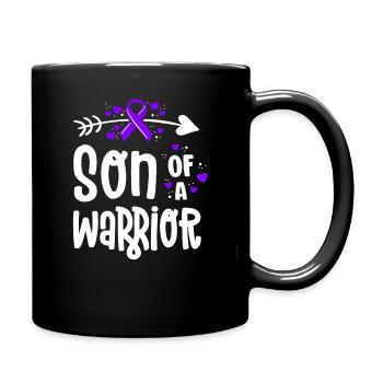 Son Of A Warrior Hodgkins Lymphoma Cancer - Full Colour Mug - black - Right