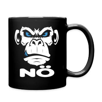 Nope Nö Nein Affe Monkey Jetzt nicht Hau Ab Weg - Tasse einfarbig - Schwarz - Rechts