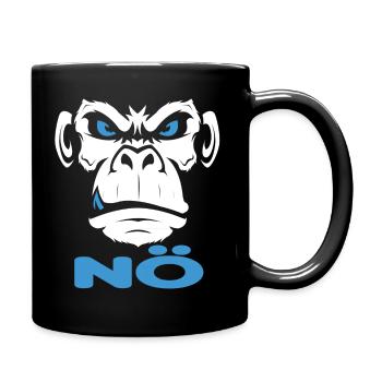 Nope Nö Nein Affe Monkey Jetzt nicht Hau Ab Weg - Tasse einfarbig - Schwarz - Rechts
