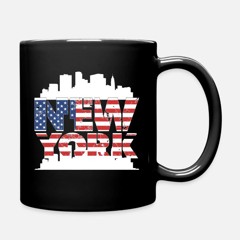 Design der New Yorker Flagge - Tasse einfarbig - Schwarz