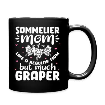 Sommelier – Wine Whisperer Wine Drinker Wine Lover - Full Colour Mug - black - Right