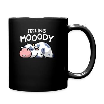 Sentiment Mooody Drôle Vache Moody Lazy Farm Girl - Mug uni - noir - Droite