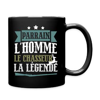 Parrain l'homme le chasseur légende cadeau chasse - Mug uni - noir - Droite