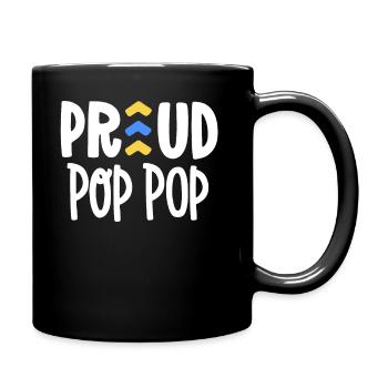 Proud Pop Pop Down Syndrome Grandpa Family T21 - Full Colour Mug - black - Right