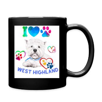 Conception du terrier blanc West Highland - Mug uni - noir - Droite