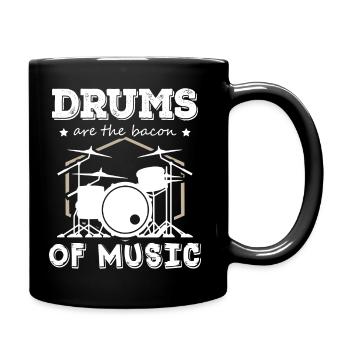 Les tambours sont le bacon du batteur de musique - Mug uni - noir - Droite