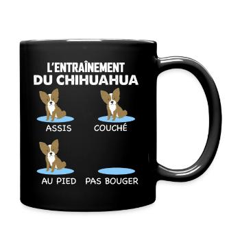 L'Entrainement du Chihuahua Humour Chien De Race - Mug uni - noir - Droite