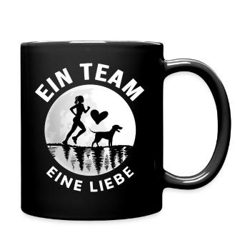 Canicross laufen mit Hund Canicross-Team - Tasse einfarbig - Schwarz - Rechts