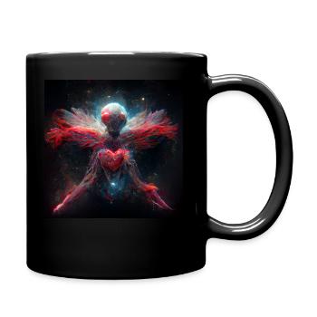 Dark mystic creature flying in a Multiverse - Tasse einfarbig - Schwarz - Rechts