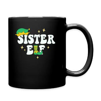 Schwester Elf Passende Familie Weihnachtsgruppe Weihnachten - Tasse einfarbig - Schwarz - Rechts