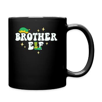 Brother Elf Matching Family Christmas Group Xmas - Full Colour Mug - black - Right